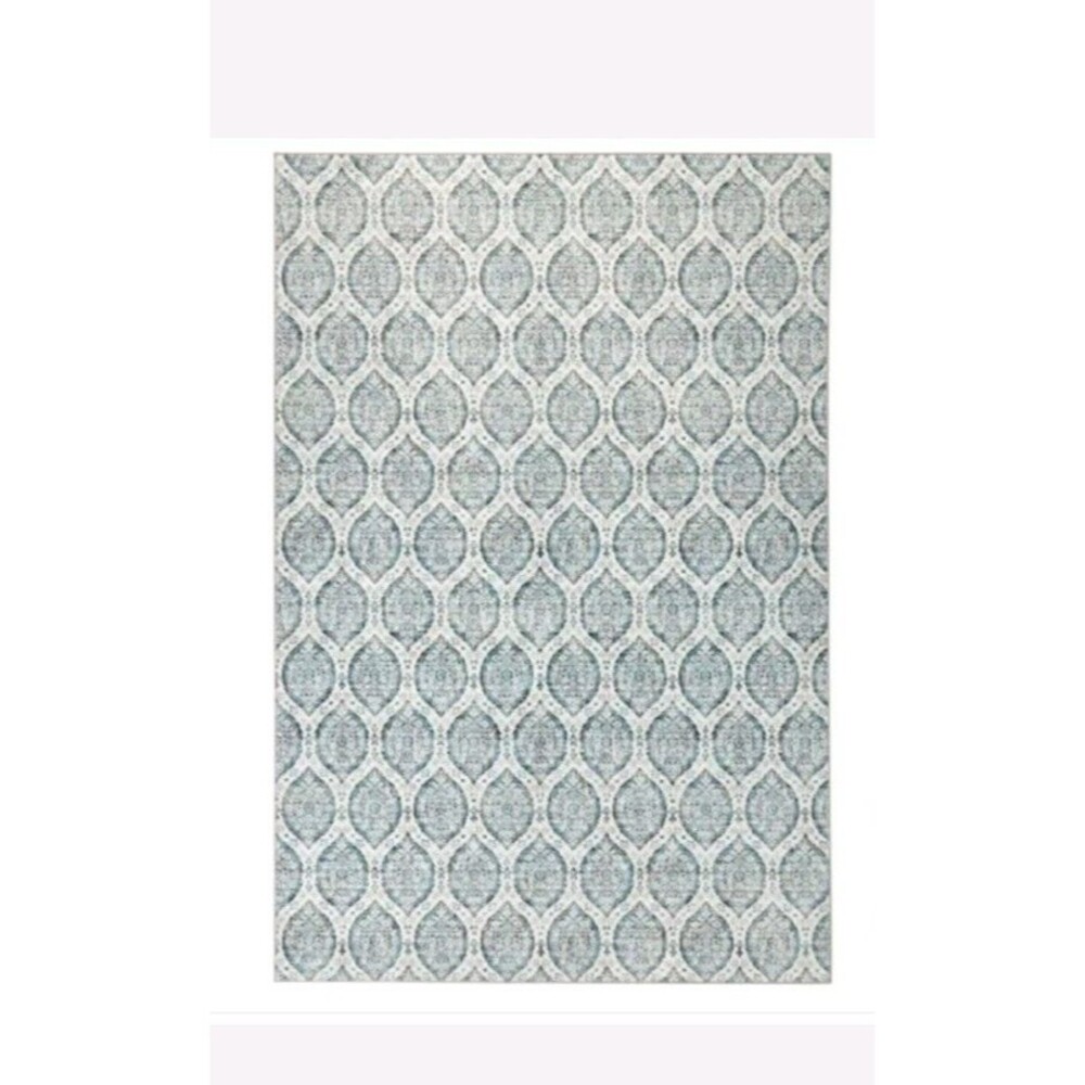 Wyatt & Ash Machine Washable Indoor  Rug  5ft 3in x 7ft 5in  ALISHA - AQUA CREAM